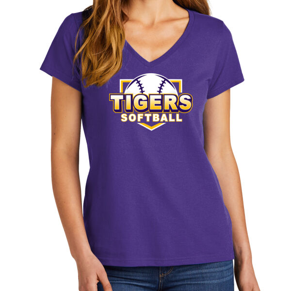 Tigers Softball Women's V Neck Thumbnail
